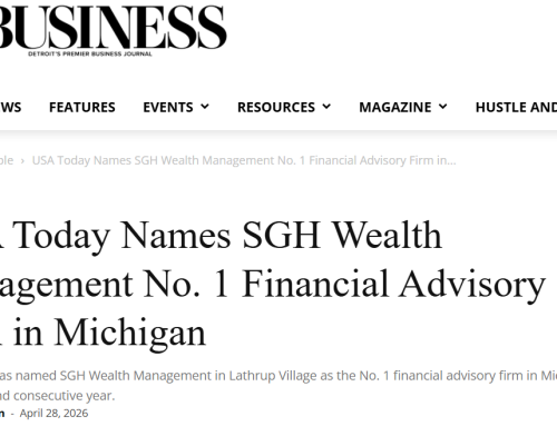 USA Today Names SGH Wealth Management No. 1 Financial Advisory Firm in Michigan
